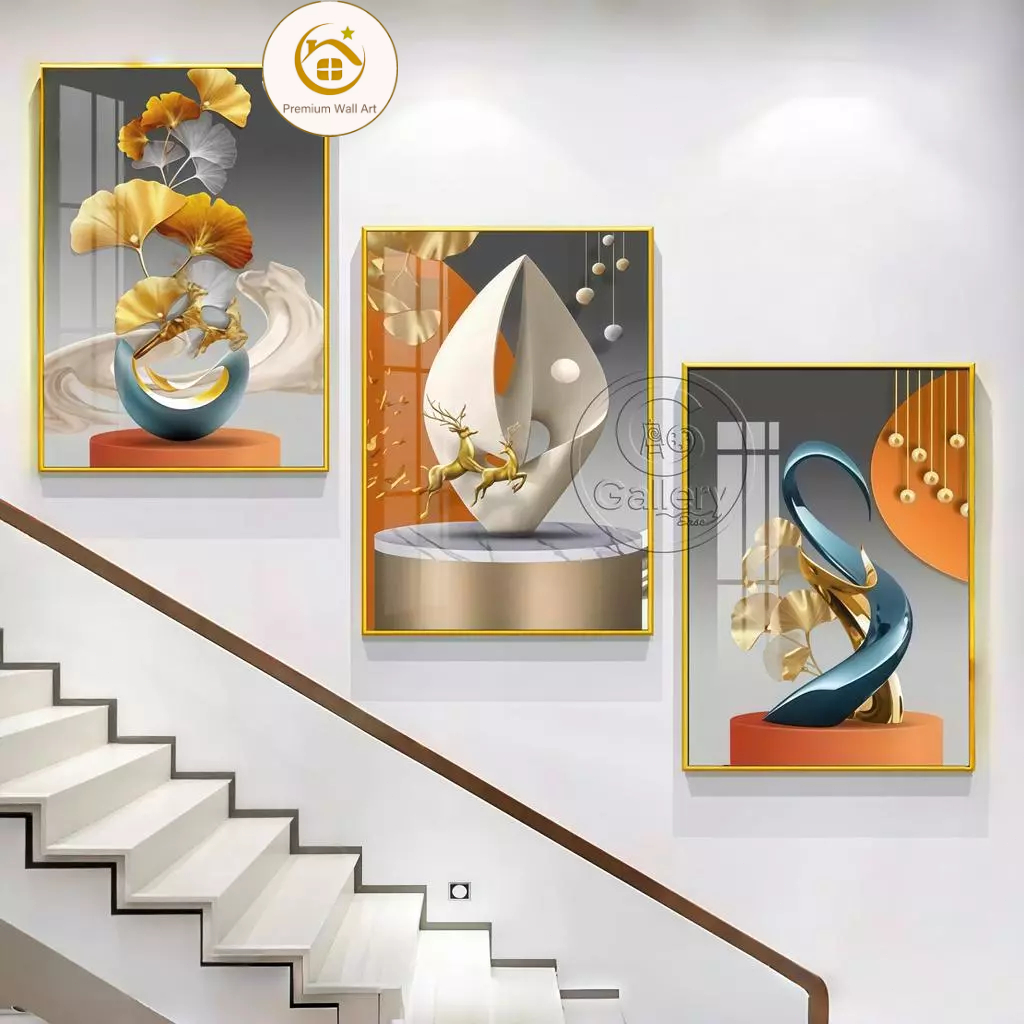 3pcs Money Tree Luxury Wall Decoration Painting Living Room Decoration Frameless Printed Art