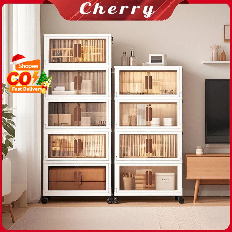【Best】Foldable Plastic Cabinet w/Wheels - 5-Layer Organizer | PH Essential