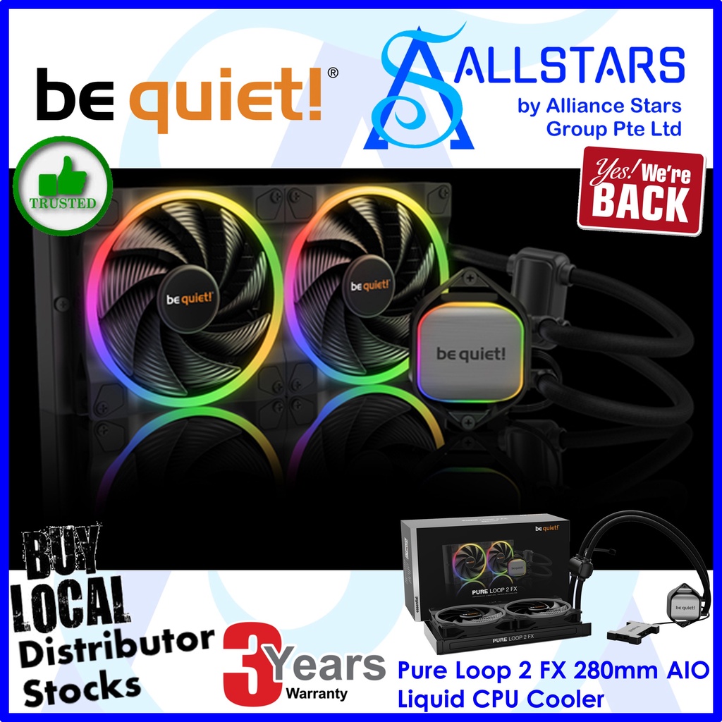 be quiet! Pure Loop 2 FX 280mm Closed Loop AIO Liquid Cooler (BQT-BW014 ...