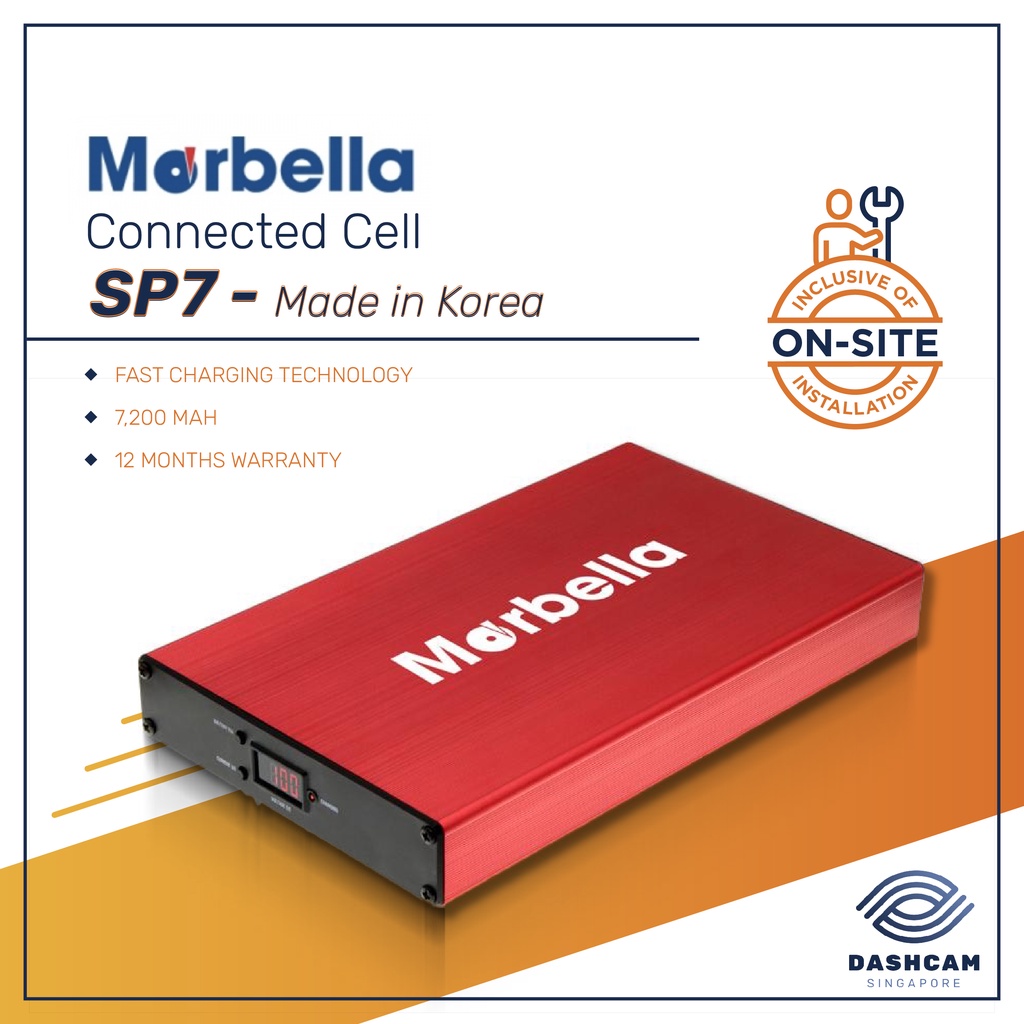 Marbella SP-7 Connected Cell | External Car Dashcam Battery [Installation Inclusive]