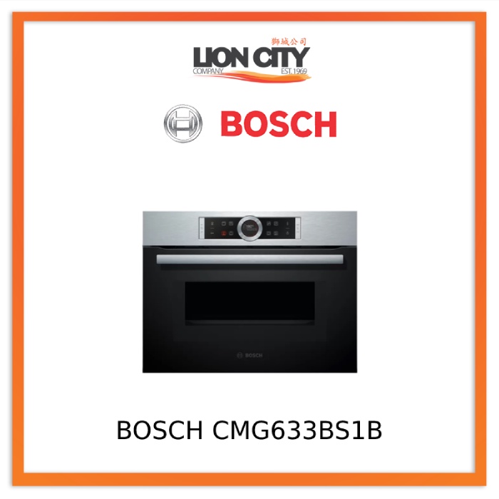 Bosch CMG633BS1B Serie 8 Compact Height Builtin Combination Microwave