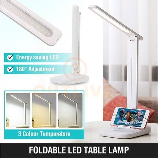 LED Foldable Desk Table Lamp Light Rechargeable Portable USB 3 Modes and Dimmable Bedside Study Work Home Office