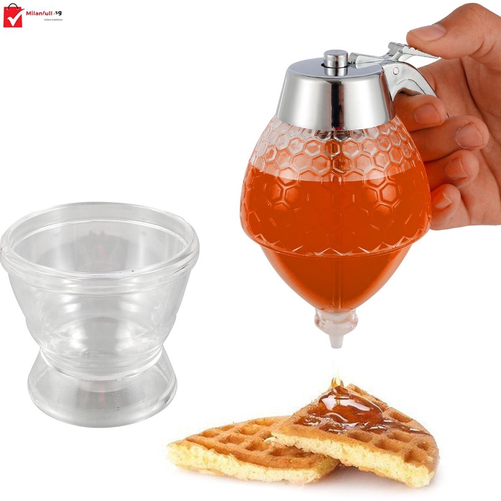 Honey Dispenser with Base No Drip Syrup Dispenser Reusable Plastic