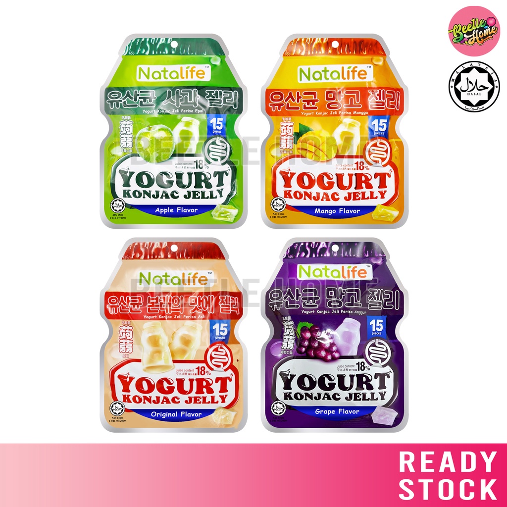 Natalife Yogurt Konjac Jelly 20gx15 Pcs Apple/Grape/Mango Viral Tiktok