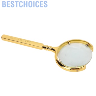 Image of thu nhỏ Bestchoices Magnifying Glass Golden Ergonomic Handheld Stainless Steel Handle 8X Lune Shape Open Reading Magnifier for Elder #2
