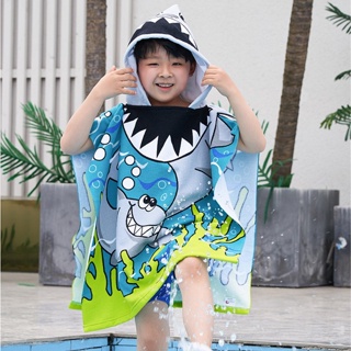 Children Swim Robe Bath Robe (60cm x 120cm) Beach Towel Swimming Towel Hooded Towel Boy Girl #4