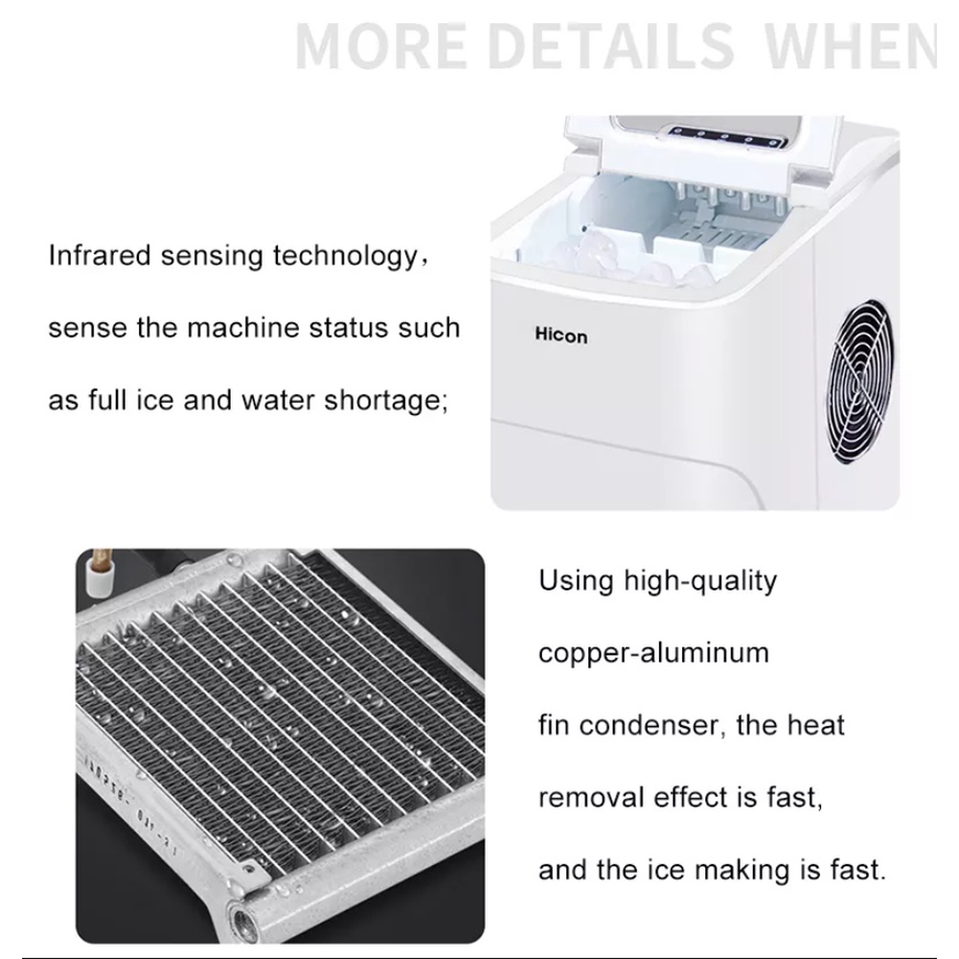 Hicon Ice maker Electric bullet cylindrical Ice machine Automatic