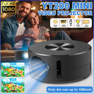 YT200 Projector Home Mini Portable supports audio media video player Small children's mobile phone Wired mirroring projection