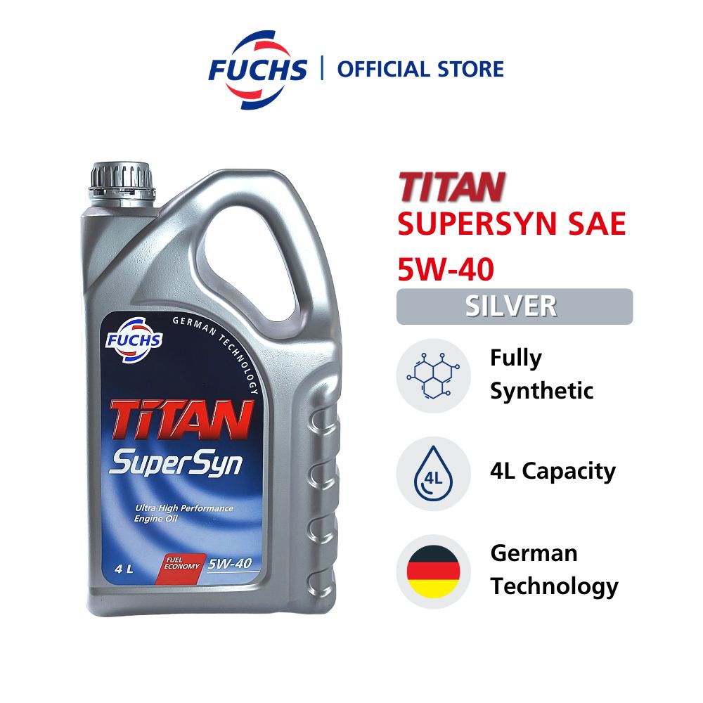 Titan Supersyn SAE 5W40 Fully Synthetic Engine Oil 4L Low Evaporation