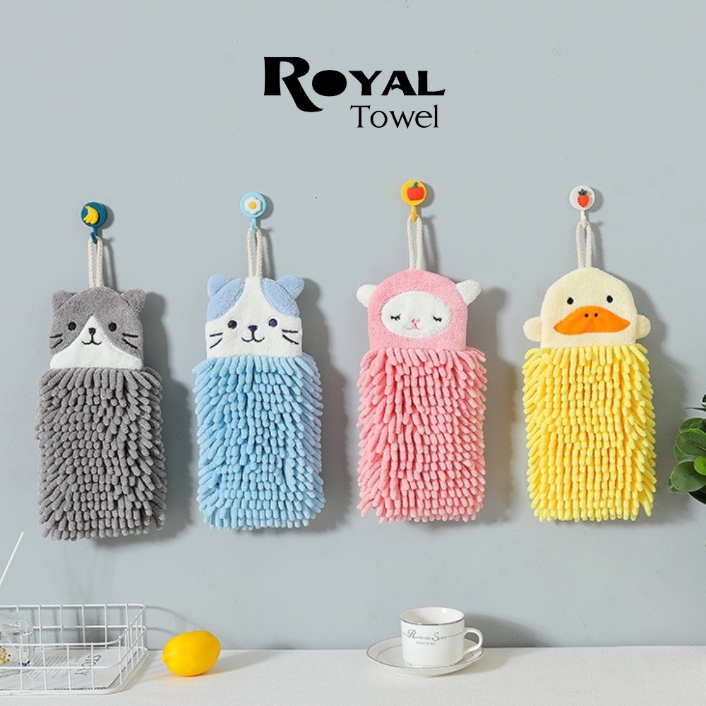 Khăn lau tay nhà bếp treo tường phòng tắm Royal Towel hình thú dễ thương tiện dụng