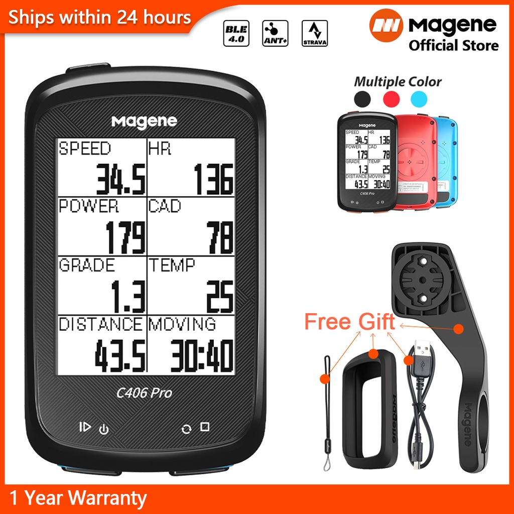 [Official Warranty]Magene C406Pro GPS Bike Computer Wireless Speedometer Odometer Bluetooth ANT