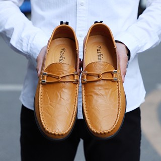 Ready Stock Men‘s Leather Shoes Fashion Loafers Shoes Casual Shoes Driving Shoes #2