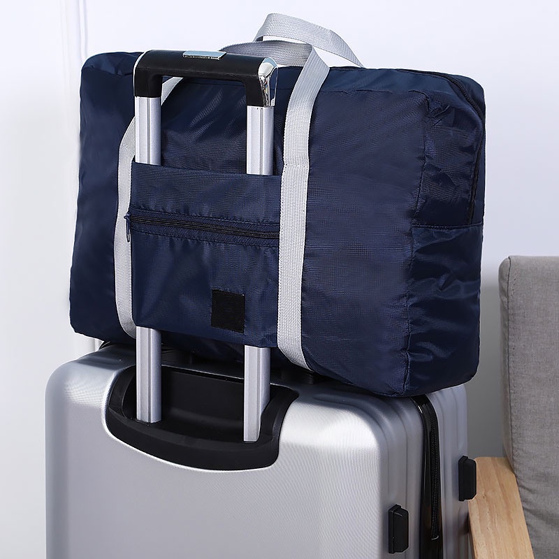 《 WATERPROOF 》 Light Weight Large Capacity Foldable Zipper Pocket Bag Travel Hand Carry Luggage Beg Sandang 折叠旅行包