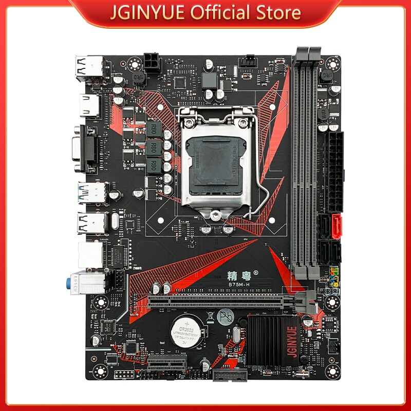 fast shipping️JGINYUE B75 M-ATX Motherboard Intel LGA 1155 i3 i5 i7 E3 DDR3 1600MHz 16GB M.2 NVME SATA USB3.0 VGA HDMI B75M-H Q5YL