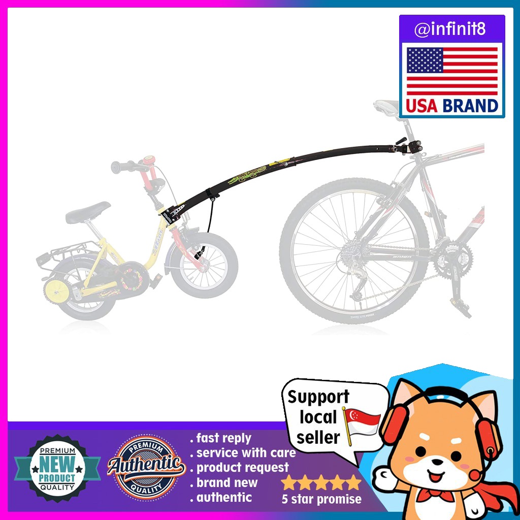 [sg stock] Black Trail Gator USA bike Tow bar and Accessories for kids