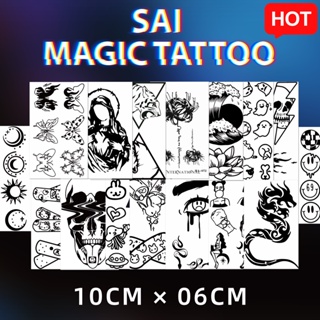 Image of SAI MAGIC TATTOO Lasts to 2 weeks 10CM×06CM Tattoo sticker waterproof long lasting Temporary fake tattoo 纹身贴纸 紋身貼紙 防水持久