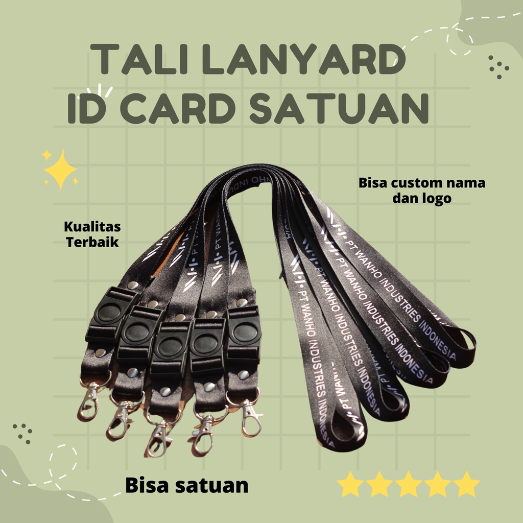 Lanyard ID CARD STOPPER/CUSTOM Name And LOGO | Shopee Singapore