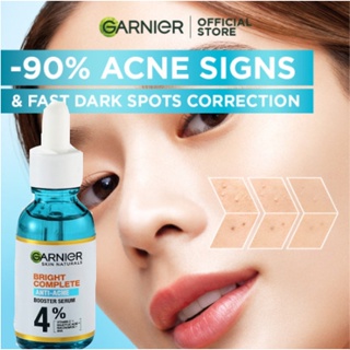 2022 New Garnier Bright Complete Anti Acne Serum 30ML with Niacinamide, Fight Acne, Fade Acne Marks and Spots, Control Skin Oil Essence