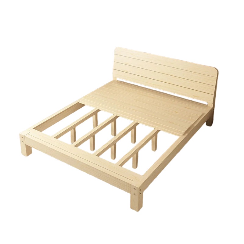YSSH Pinewood Bed Frame Solid Wood Single Bed Frame 1.0 1.2 1.35m Loft