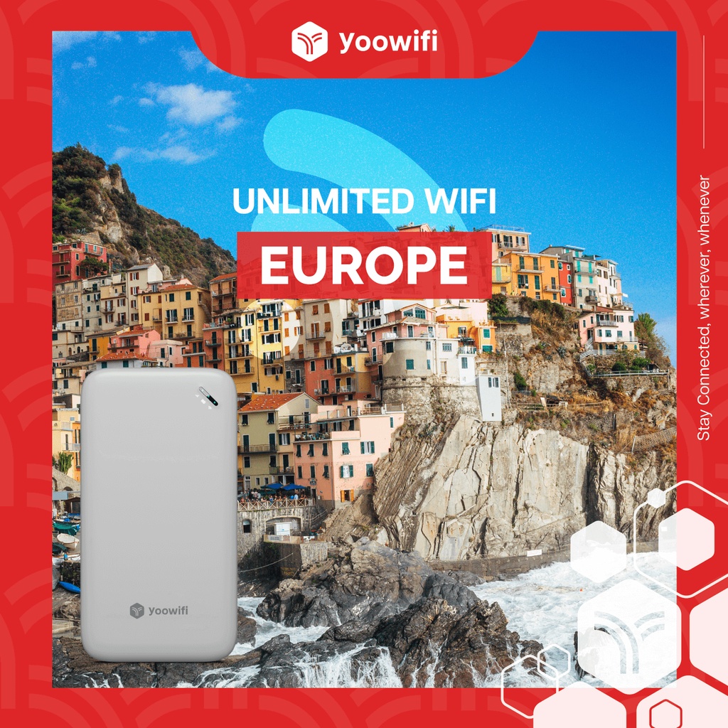 Yoowifi Europe Unlimited data Pocket Wifi hotspot Rental Travel Wifi