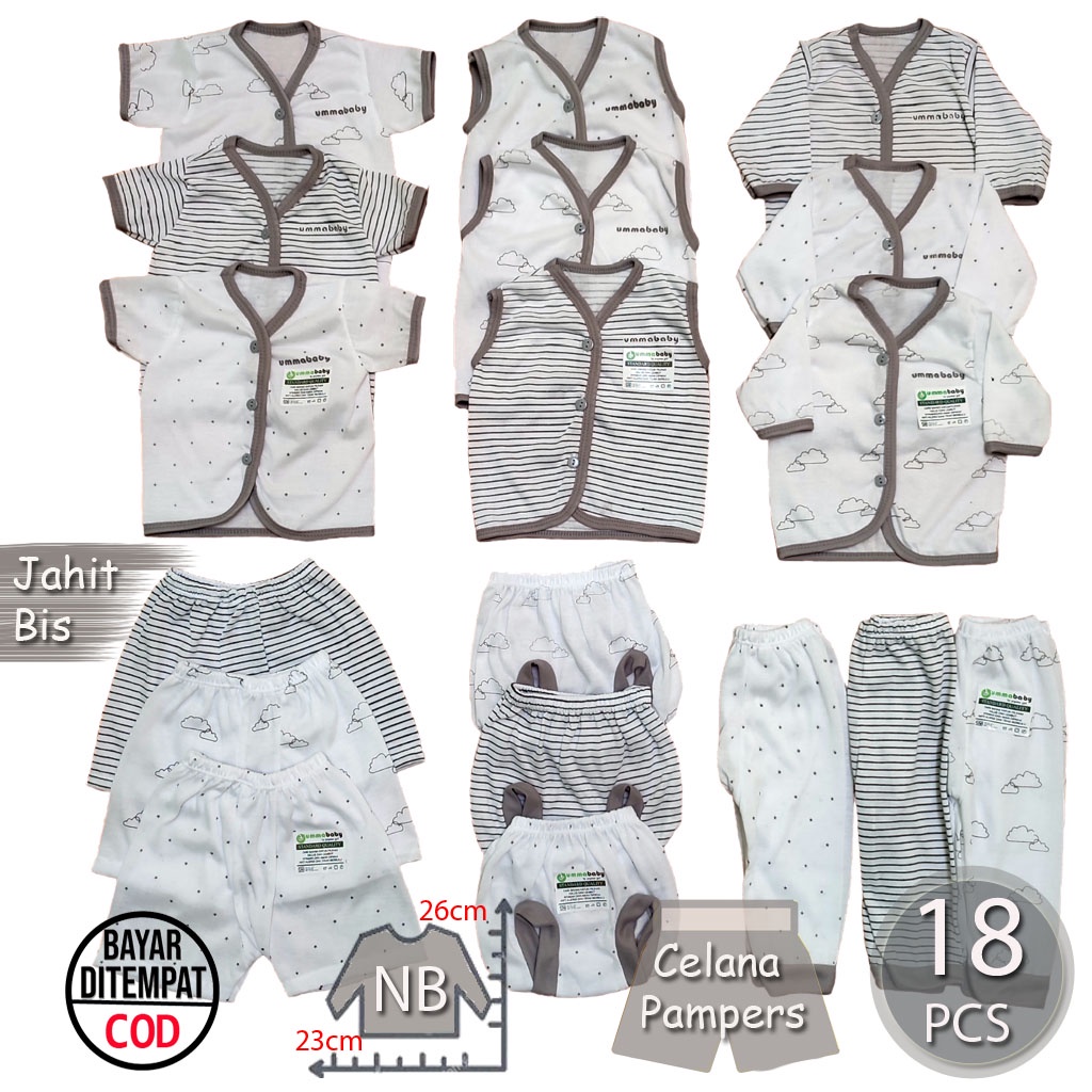 18pcs Newborn Gray Series Clothes Gifts / Baby Pants / Baby Suits