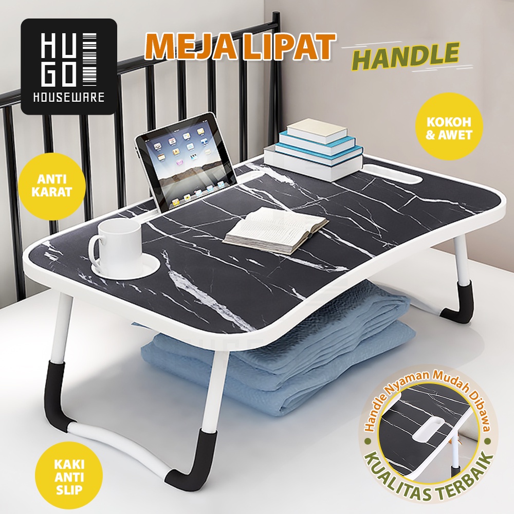HUGO Meja Belajar Anak Portable dengan Handle / Meja Lipat Laptop Serbaguna Anti Air