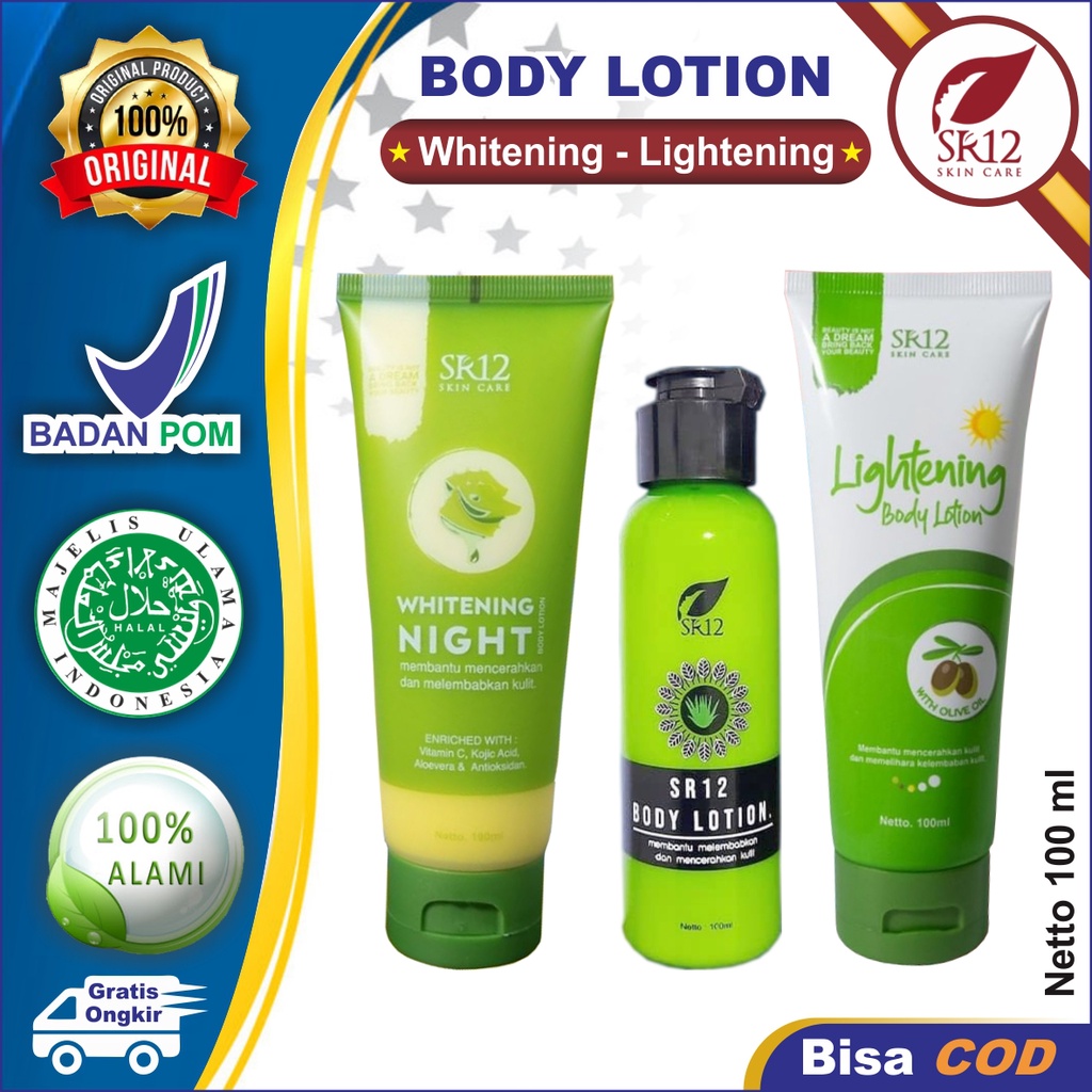 Body Lotion SR12 Whitening Night Body Lotion Lightening Body Lotion