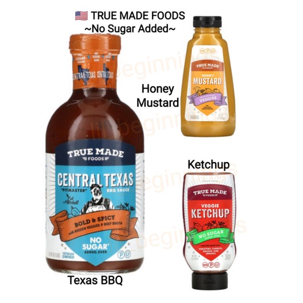 TRUE MADE FOODS, BBQ Sauce / Honey Mustard / Ketchup, No Sugar Added
