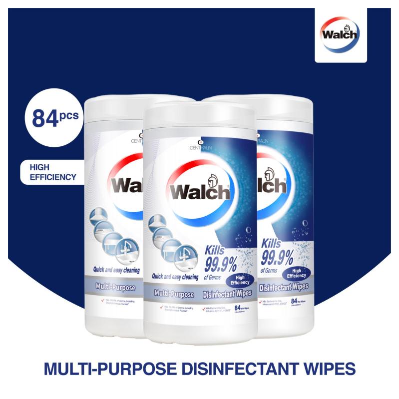 Bundle of 3 Walch MultiPurpose Disinfectant Wet Wipes 84pcs High