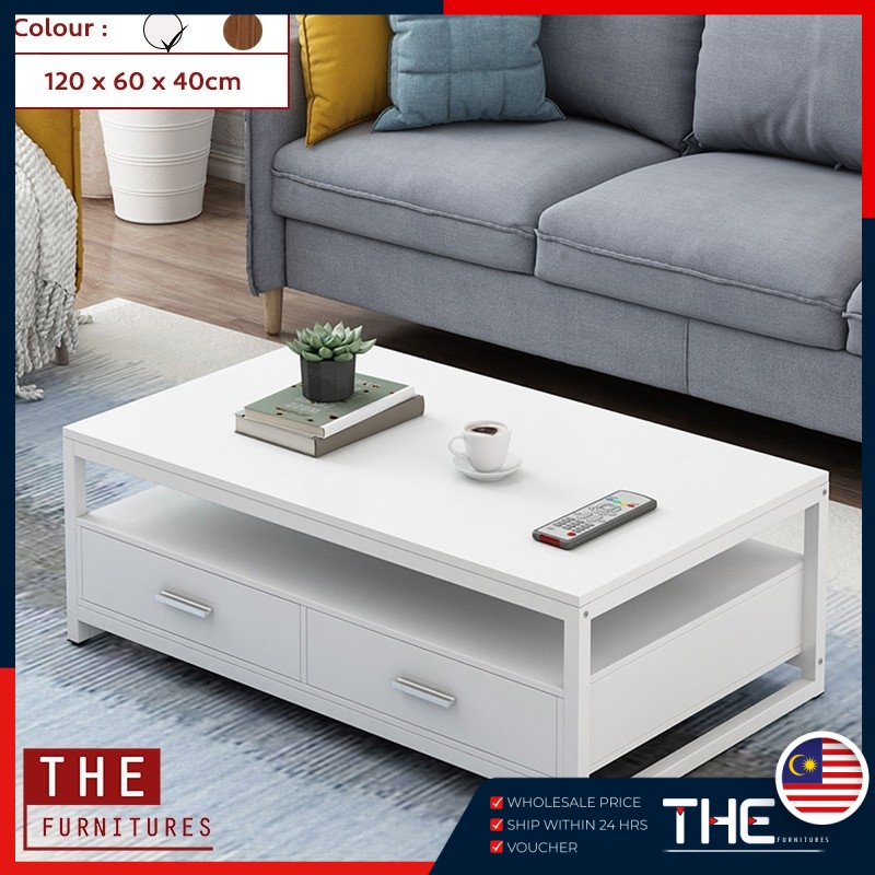 THE Modern Steel Frame Coffee Table Tea Table Nordic Modern Style (120x60x40cm) Shopee Singapore
