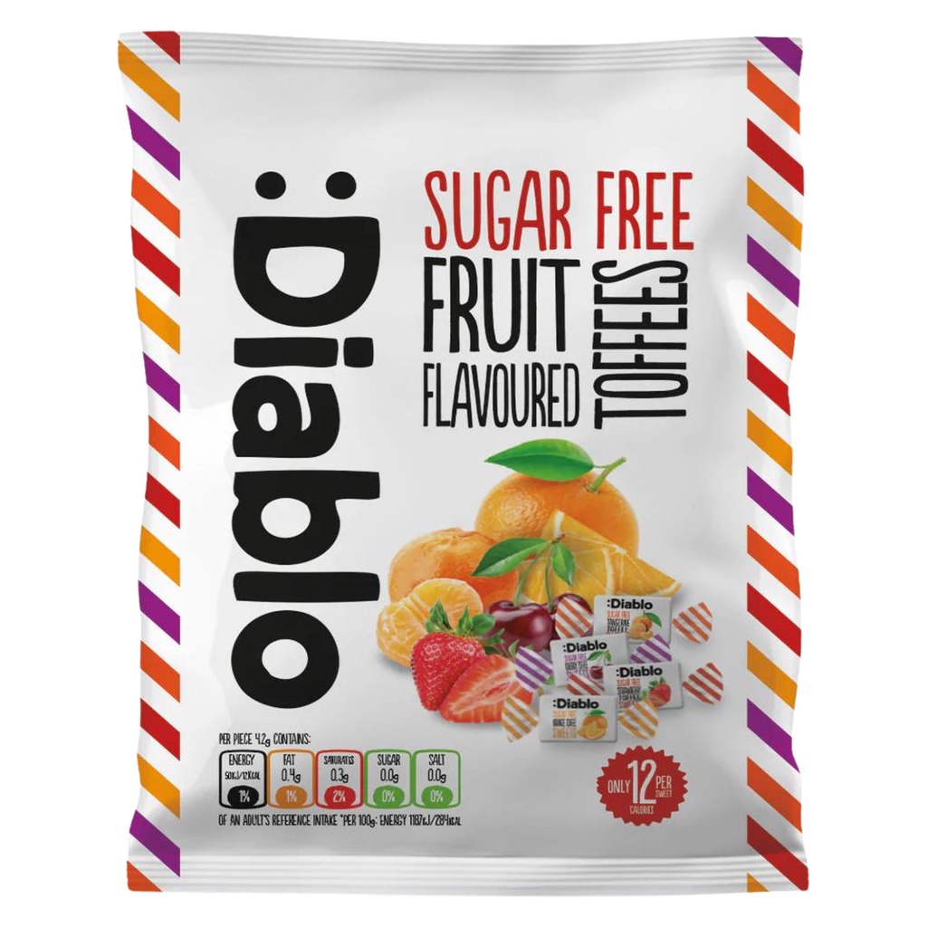 Diablo Sugar Free Fruit Flavoured Toffees Sweets 75g Shopee Singapore