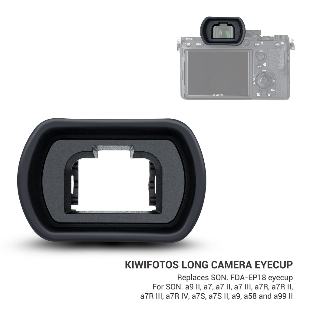 KIWI FDA-EP18 Eyecup Camera Viewfinder Eyepiece Long Soft Eyeshade for Sony A7 III A7 II A7M3 A7M2 A7 A7R IV A7R III A7R II A7R A7R4 A7R3 A7R2 A7S II A7S2 A7S A9 A9 II A58 A99 II and More, Replaces Sony FDA-EP18 Eyecup