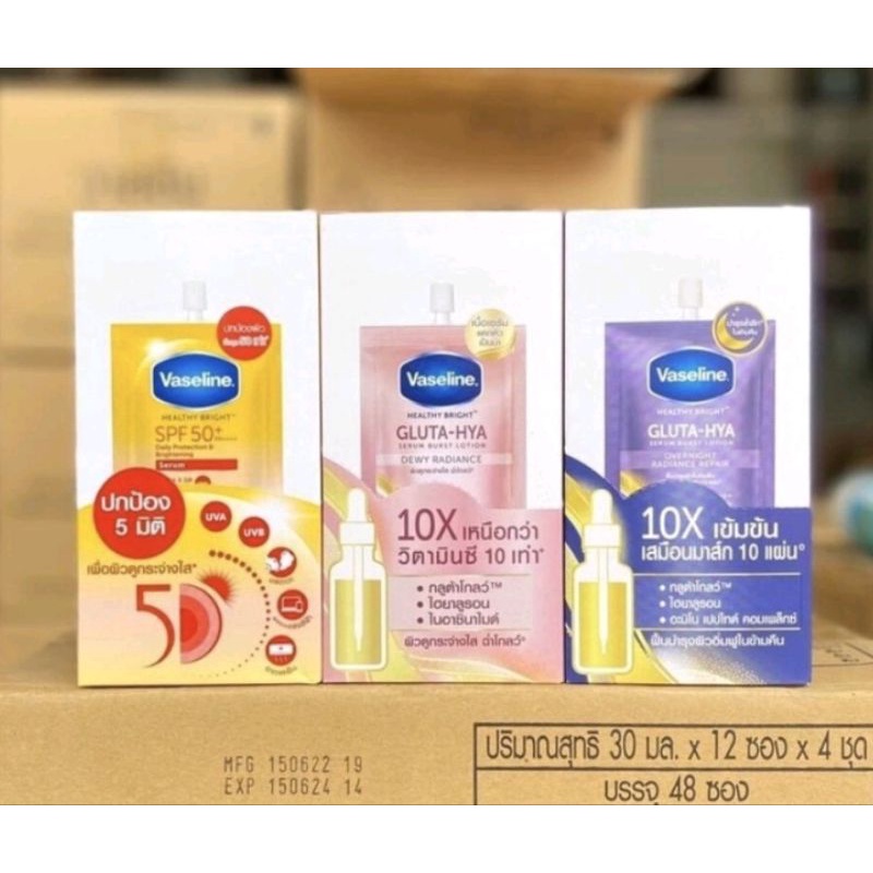 (Ori Thailand) Vaseline Healthy bright / Vaseline bright spf 50++ 30ml ...