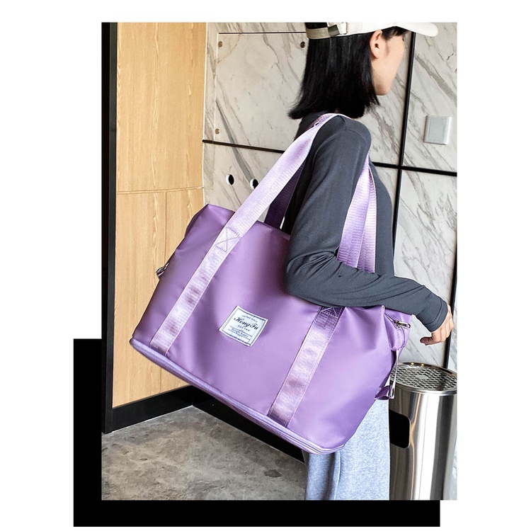 Korean Fashion Women Large Capacity Underarm Bag Casual Shoulder Expandable Foldable Bags Duffle Hand Carry Portable We