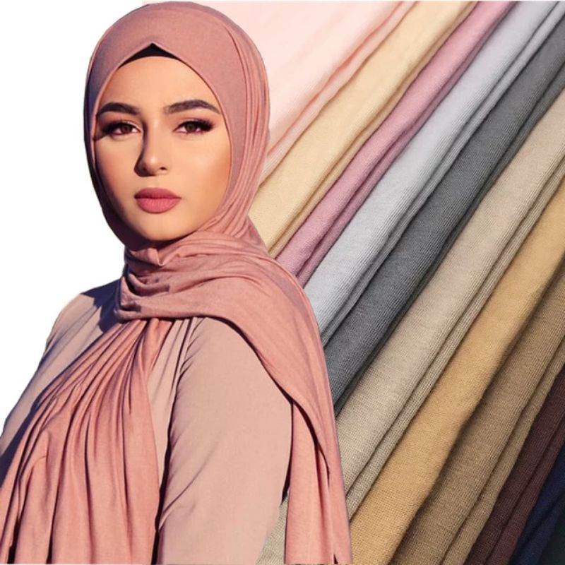 Shawl Cotton Jersey Premium (Shawl Malas )shawl pinless shawl ironless