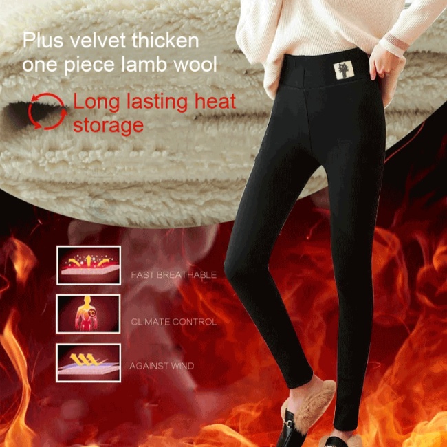 Image of Extra thick cashmere leggings/ kitten lamb wool base pants /Thermal Winter Women's Warm Wool Leggings #2