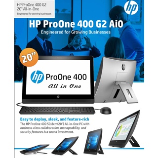 HP ProOne 400 G2 20” All-In-One Desktop Computer PC 6th gen Intel CoreTM i5 6500T 4GB 240GB SSD Webcam Speaker