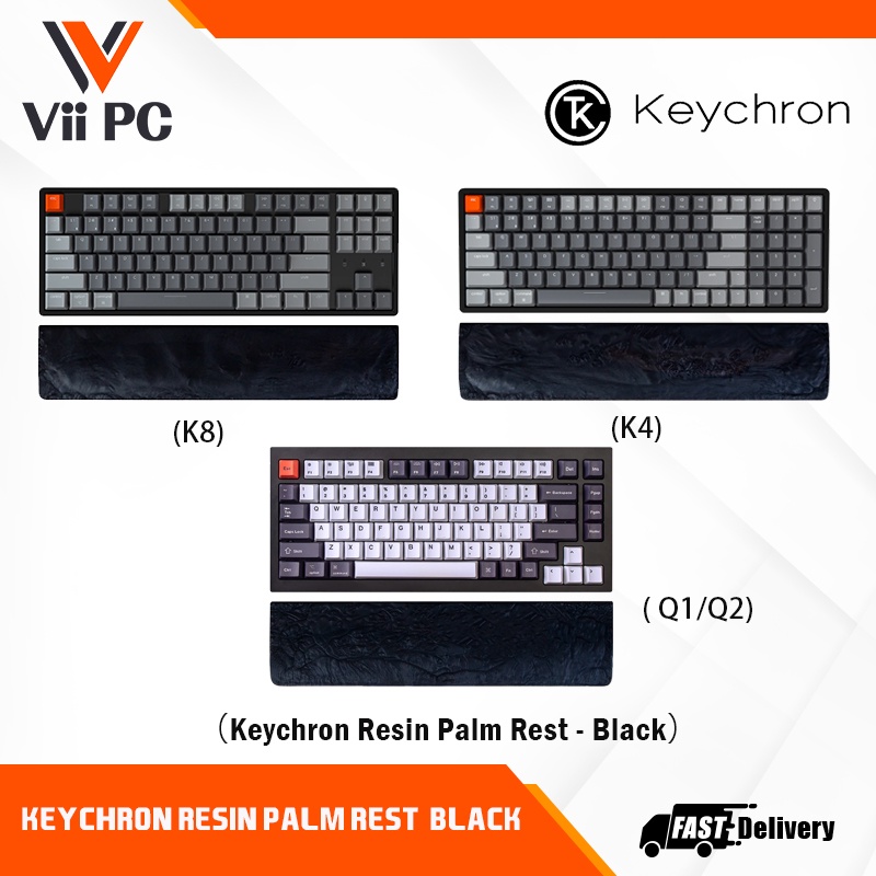 Keychron K4/K8/Q1/Q2 Resin Palm Rest Black Shopee Singapore