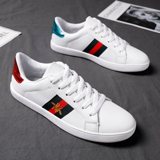 [Limited Time Special Offer] Boys Little Bee Casual Shoes Mandarin Duck Color Low-Top Sneakers Super Popular Lightweight Cloth Korean Version Student White ulzzang Trendy Economical Sports Men's #0