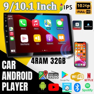 Android Player 9”10.1” Inch (4GB RAM+32GB) DOUBLE 2 DIN IPS+2.5D TOUCH SCREEN SUPPORT CARPLAY ANDROIDAUTO Multimedia MP5 CAR PLAYER AHD/GPS/BT/WIFI/FM