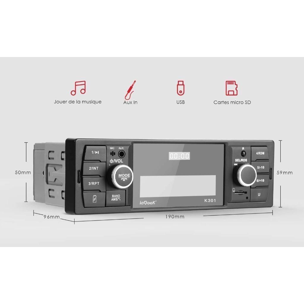 QQ ieGeek Bluetooth Car Stereo, RDS Car Stereo, MP3 / FM/AM/SD/AUX/USB