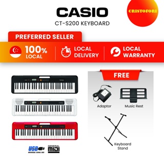 CASIO CT-S200 Casiotone Portable Keyboard [FREE: X-stand] (Assorted Colors)  61 Keys ( CTS200 ) Digital Electronic