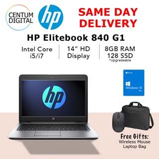 Refurbished Tip Top Condition HP 840 G1 EliteBook i7 Core 8GB RAM 256 SSD 14 Inch Screen Windows 10 Laptop