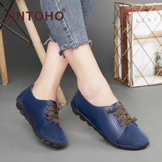 Image of thu nhỏ 【JINTOHO】Size 35-42 Women Flat Shoes Vintage Suede Pointed Shoes Light Comfort Lace-up Casual Walking Shoe #8