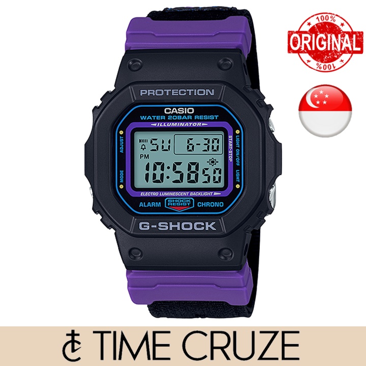 [Time Cruze] GShock DW5600 Lineup Special Color Models Black Cloth Band Watch DW5600THS1D DW