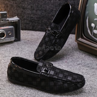 Hot-Sell Men Slip-On Leather Shoes Driving Soft Breathable Loafers #4