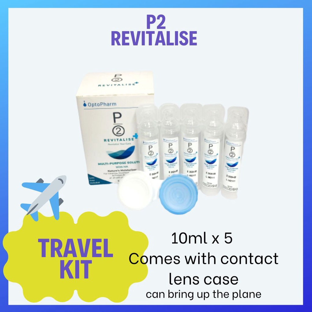 Contact Lens Solution Travel Kit. P2 Revitalise Lens Cleaning Multipurpose Solution Shopee