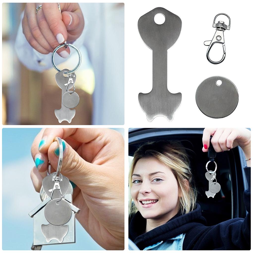 Keychain Grocery Shopping Trolley Releaser Small Car Key Ring Women Men Couples Keyring Bags Jewelry Personalized Presents