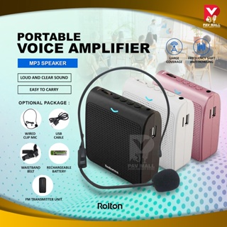 Ready Stock 🔥 Rolton k100 Portable Voice Amplifier Mic Speaker for Teacher Megaphone Pembesar Suara Kelas Wireless