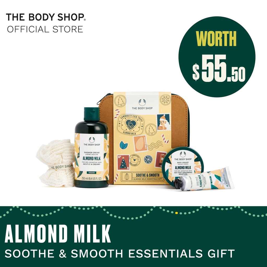 The Body Shop Soothe & Smooth Almond Milk Essentials Gift Shopee